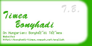 timea bonyhadi business card